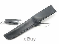 Vtg 1961 Buck 119 Special Fixed Knife 1 Liner Barrel Nut Leather Spacer & Sheath