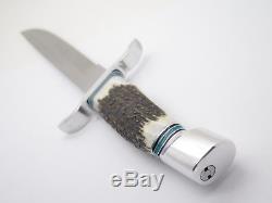 Vtg 1972 Custom USA Stag File Blade Fixed Hunting Fighter Knife & Sheath