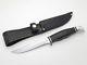 Vtg 1980 Case XX 2 Finn Fixed Blade Hunting Knife Black Phenolic & Sheath