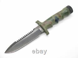 Vtg 1980s Explorer Camo Wilderness Fixed 6 Blade Attack Survival Camp Knife