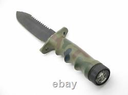 Vtg 1980s Explorer Camo Wilderness Fixed 6 Blade Attack Survival Camp Knife