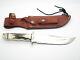 Vtg A. G. Russell 1999 Tak Fukuta Seki Japan Stag Bowie AUS8 Fixed Hunting Knife