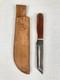 Vtg Anza USA Carbon Steel Fixed Blade File Knife 8 Length Leather Sheath Rare