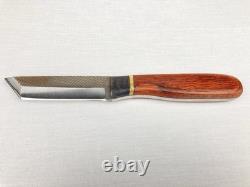 Vtg Anza USA Carbon Steel Fixed Blade File Knife 8 Length Leather Sheath Rare
