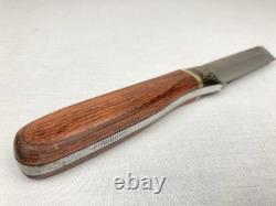 Vtg Anza USA Carbon Steel Fixed Blade File Knife 8 Length Leather Sheath Rare
