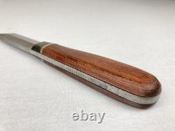 Vtg Anza USA Carbon Steel Fixed Blade File Knife 8 Length Leather Sheath Rare