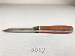 Vtg Anza USA Carbon Steel Fixed Blade File Knife 8 Length Leather Sheath Rare