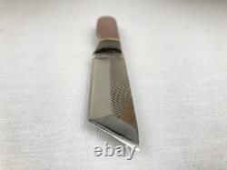 Vtg Anza USA Carbon Steel Fixed Blade File Knife 8 Length Leather Sheath Rare