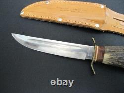 Vtg BONSA SOLINGEN Germany Stag Handle Antique/Rare Hunting Knife + Sheath