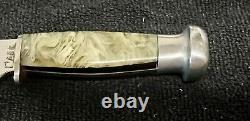 Vtg Case fixed blade knife rare green celluloid handle Withsheath minty