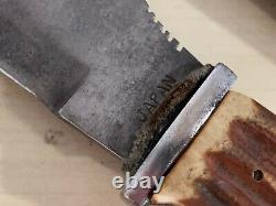 Vtg Fixed Blade Knife LOT MILL BASTARD Black Diamond Case XX Buck Henley Germany