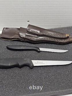 Vtg Gerber Magnum & Pixie Hunting Knives PiggyBack Set WithSheath AZ