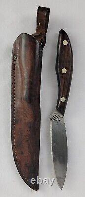 Vtg Grohmann Knives Russell Belt Knife Pictou N. S. Canada Orig Leather Sheath
