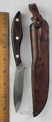 Vtg Grohmann Knives Russell Belt Knife Pictou N. S. Canada Orig Leather Sheath