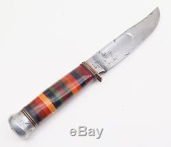 Vtg Gutmann Cutlery G. C. Co. 446 Germany Stacked Bakelite Handle Hunting Knife