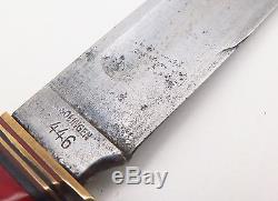 Vtg Gutmann Cutlery G. C. Co. 446 Germany Stacked Bakelite Handle Hunting Knife