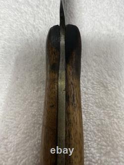 Vtg Hand Made USA Damascus fixed blade hunting knife With Leather Sheath (B12)