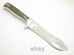Vtg Hen & Rooster HR-4902 Spain White Stag Hunting Fixed 6 Blade Hunter Knife