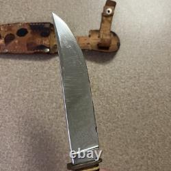 Vtg Henley & Co Solingen Germany Fixed Blade Knife Camping Scene Blade Stag