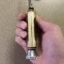 Vtg Henley & Co Solingen Germany Fixed Blade Knife Camping Scene Blade Stag