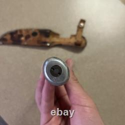 Vtg Henley & Co Solingen Germany Fixed Blade Knife Camping Scene Blade Stag