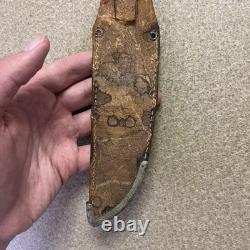 Vtg Henley & Co Solingen Germany Fixed Blade Knife Camping Scene Blade Stag