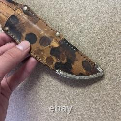 Vtg Henley & Co Solingen Germany Fixed Blade Knife Camping Scene Blade Stag