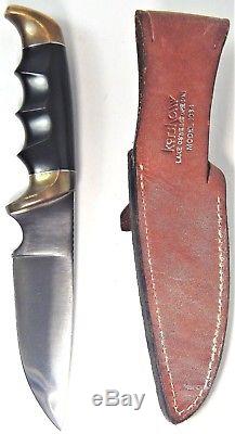Vtg KERSHAW 1034 Elk Hunter Fixed Blade Knife withSheath Hunting Camping Japan