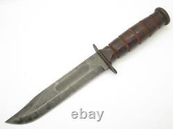 Vtg Ka-Bar USN WWII Mark 2 Navy Fixed Blade Fighting Knife & Scabbard