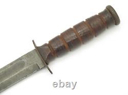 Vtg Ka-Bar USN WWII Mark 2 Navy Fixed Blade Fighting Knife & Scabbard