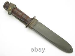 Vtg Ka-Bar USN WWII Mark 2 Navy Fixed Blade Fighting Knife & Scabbard