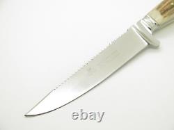 Vtg Linder Messer Rehwappen Solingen Germany Stag Fixed Blade Saw Hunting Knife