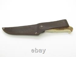 Vtg Linder Messer Rehwappen Solingen Germany Stag Fixed Blade Saw Hunting Knife