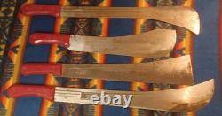 Vtg Martindale Birmingham Fixed Blade Machete Bowie Crocodile Knife Lot Of 4