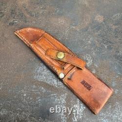 Vtg Merle W. Seguine / Ken Walker Fixed Blade Bone Handle Hunting Knife with Case