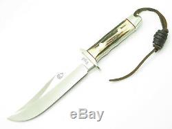 Vtg Nos Rigid Seki Japan Tak Fukuta Stag Bowie Aus-8 Fixed Blade Hunting Knife
