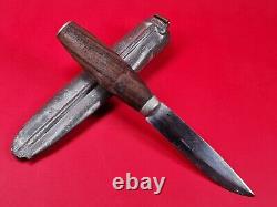 Vtg Old Rare A/s Helle Fabrikker 18/8+ High Carbon Edge Knife & Pewter Sheath