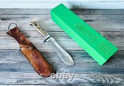 Vtg PUMA 6377 Knife German Steel Stag Handle Leather Sheath & Original Box