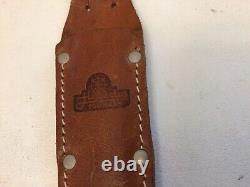 Vtg Rare Hubectus Solingen Hunting Knife Leather Sheath Stag Horn Handle