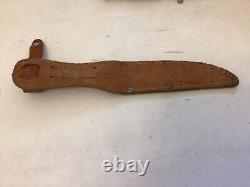 Vtg Rare Hubectus Solingen Hunting Knife Leather Sheath Stag Horn Handle