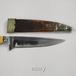 Vtg Rare Rostfrei Soligen Germany Hunting Knife Bone Handle 7.5 w Sheath AWJR