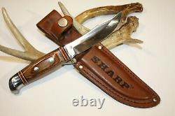 Vtg Rare SHARP BRAND-HUNTING Knife and Sheath. EUC