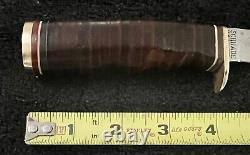 Vtg Schrade Rare 491 4 1/4 fixed blade hunting knife 49'rs series withsheath