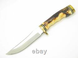 Vtg Schrade Uncle Henry 153UH USA Golden Spike Fixed 5 Blade Hunting Knife