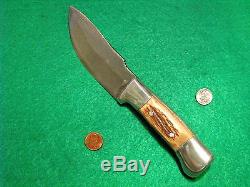 Vtg Sheath 28C Blade Hunt RUANAALASKAN Knife Stag Handle #1 RARE BOOT Fold Case