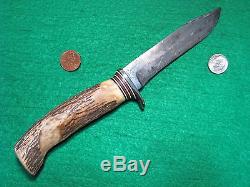 Vtg Sheath BRUSLETTO Blade Hunt Usa MORSETH STAG Knife 1 Leather Fold SAFE Case