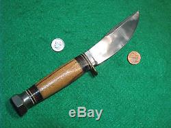 Vtg Sheath Hunt Outer Blade USA MARBLES Knife #1 Maverick Orig Leather Fold Case