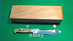 Vtg Sheath PRE 64 Blade Hunt PUMA WithH Bowi Stag Knife #1 Orig Fold 6377 Box case