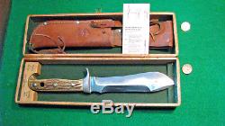 Vtg Sheath Pre 64 Blade Hunt PUMA WithH Bowi Stag Knife #1 Orig Fold 6377 Box case