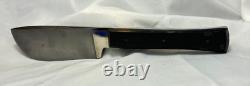 Vtg Skinner Knife Full Tang Black Handle 9.5 Long